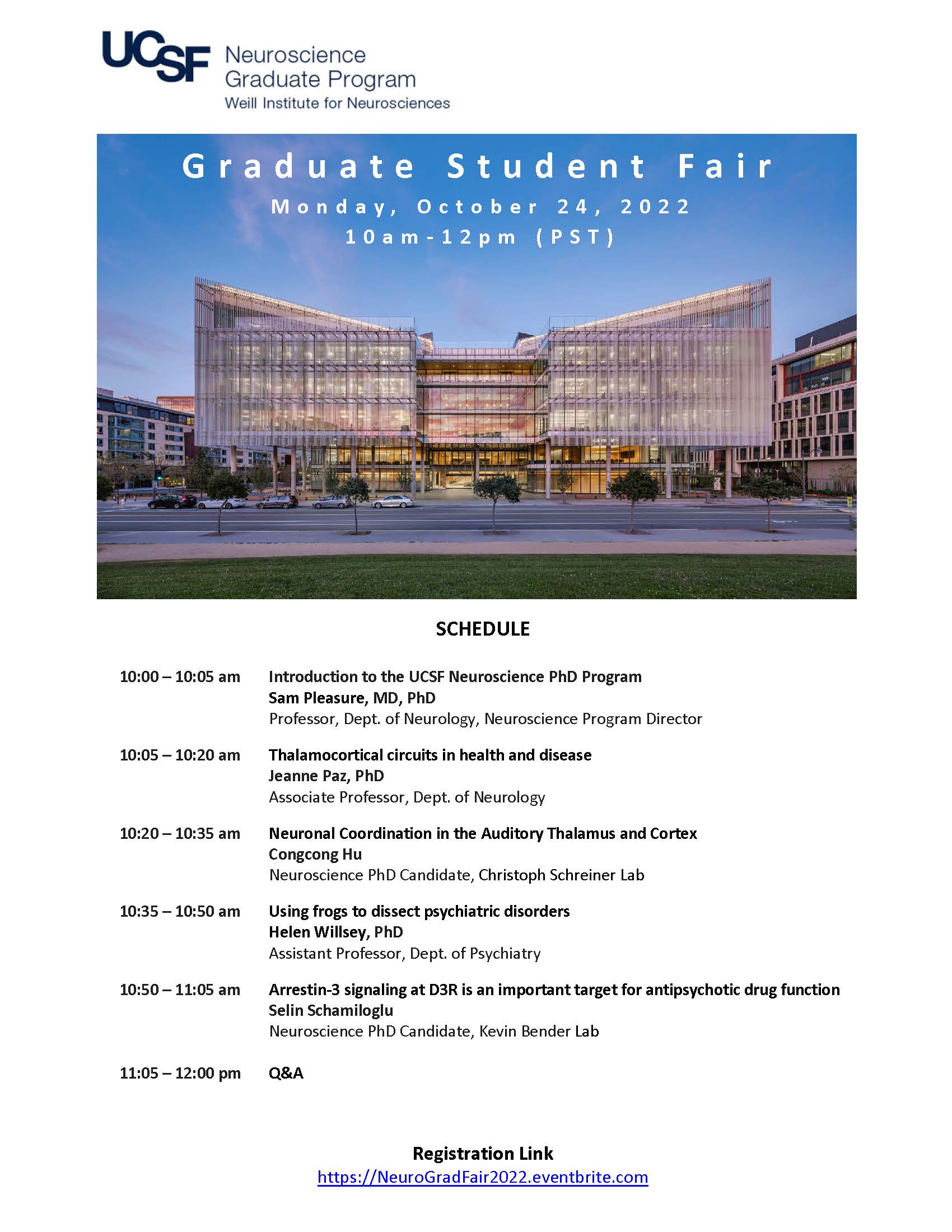 Graduate Student Fair Neuroscience Graduate Program